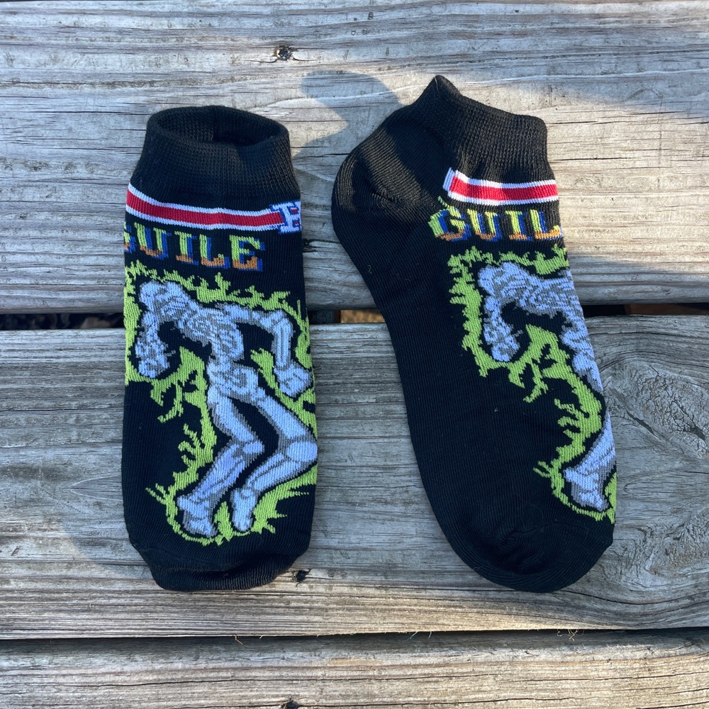 Guile Street Fighter Black Graphic Socks